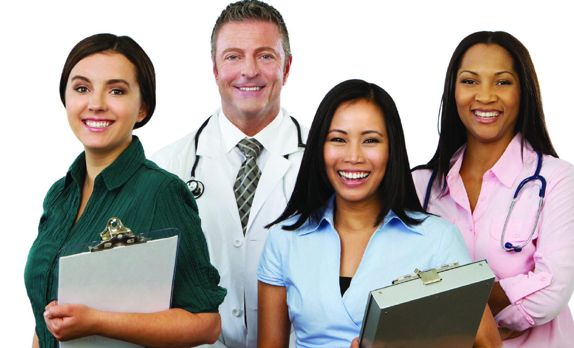Various health care professionals standing in a group
